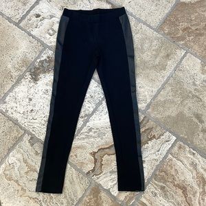 SKINNY FAUX-LEATHER SIDE PANEL PANTS